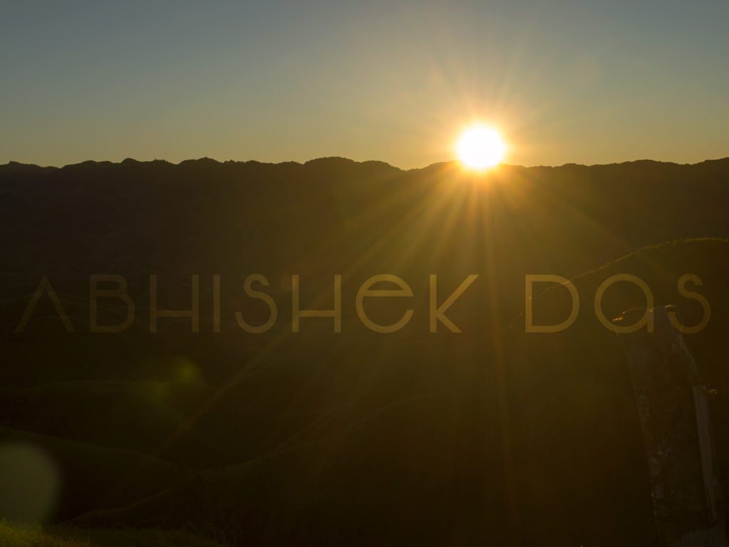 Beautiful sunset at Dzukou Valley