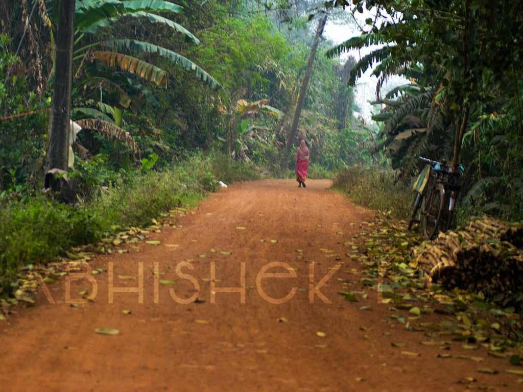 The dusty road of village West Bengal Khirai