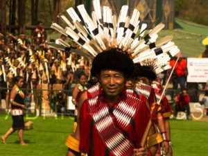 . The carnival is entitled in the name of a large and colourful Indian Hornbill bird. This forest bird is a part of the customs for the common theme of Naga tribes.