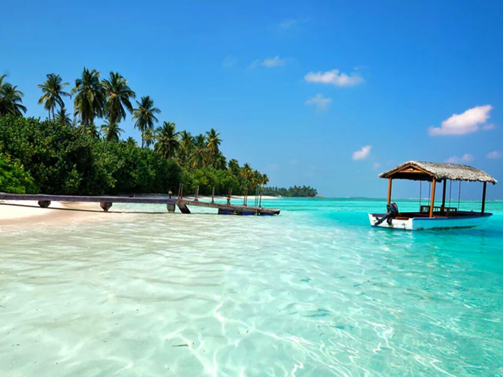 Bangaram is a tiny teardrop-shaped island surrounded by a shallow lagoon and enclosed by a coral reef