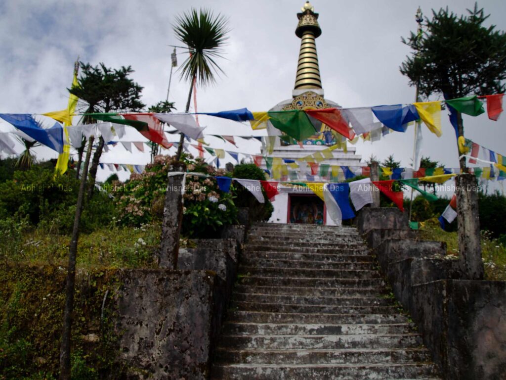 Beautiful monastery of Chitrey at the peak of the mountain. 