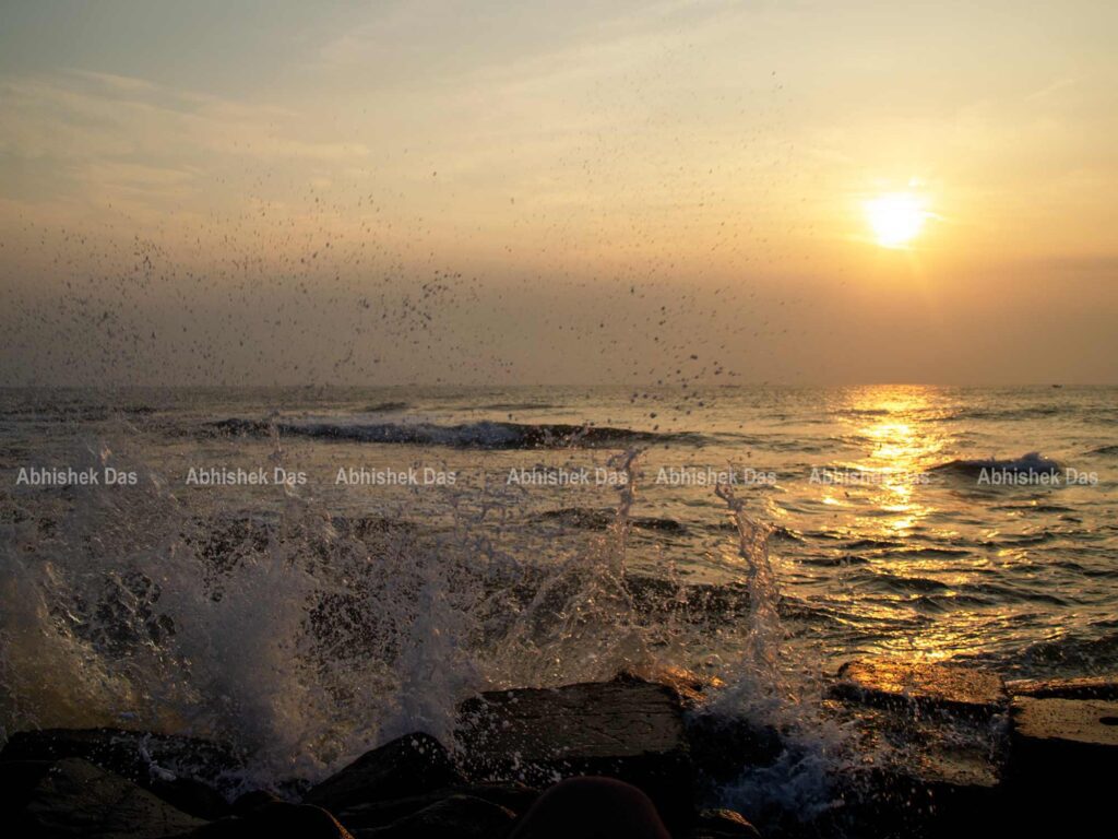 sunrise from rock beach Pondicherry