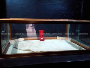 Among the other exhibits of the Museum is the blood-stained garment worn by Gandhiji when he was assassinated by Nathuram Godse.