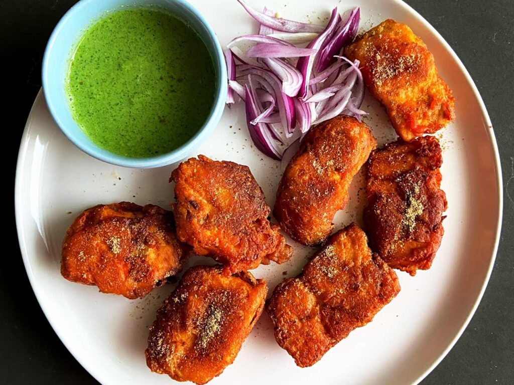 Amritsari Machchli or simply Amritsari fish is a beautiful freshwater fish preparation that is lightly battered in a spicy gram flour