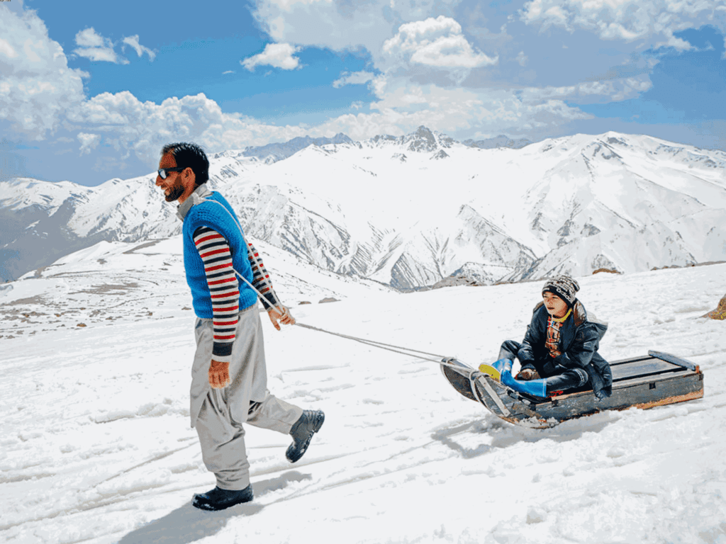 sledging is a more relaxed snow activity