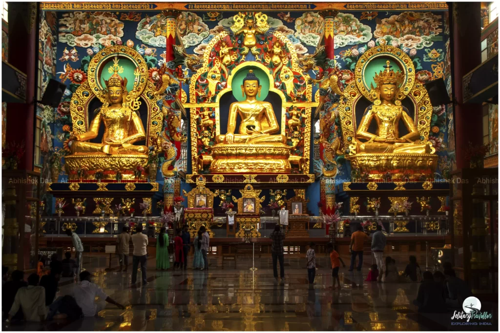 Buddhist monastery chants of monks engaged in prayers