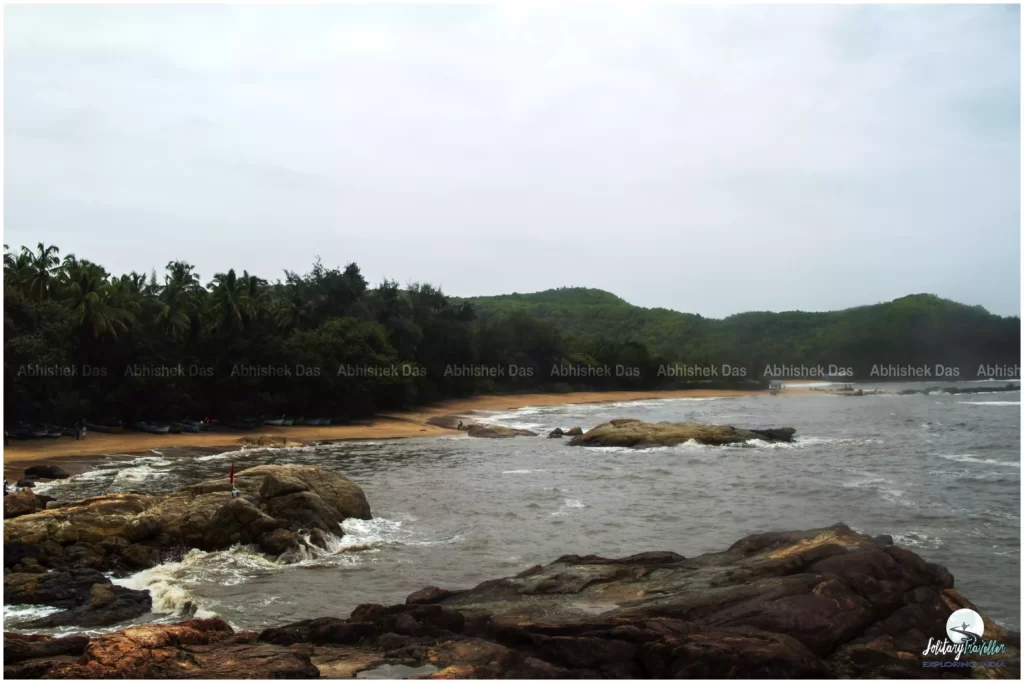 Om Beach gets its name from its natural formation