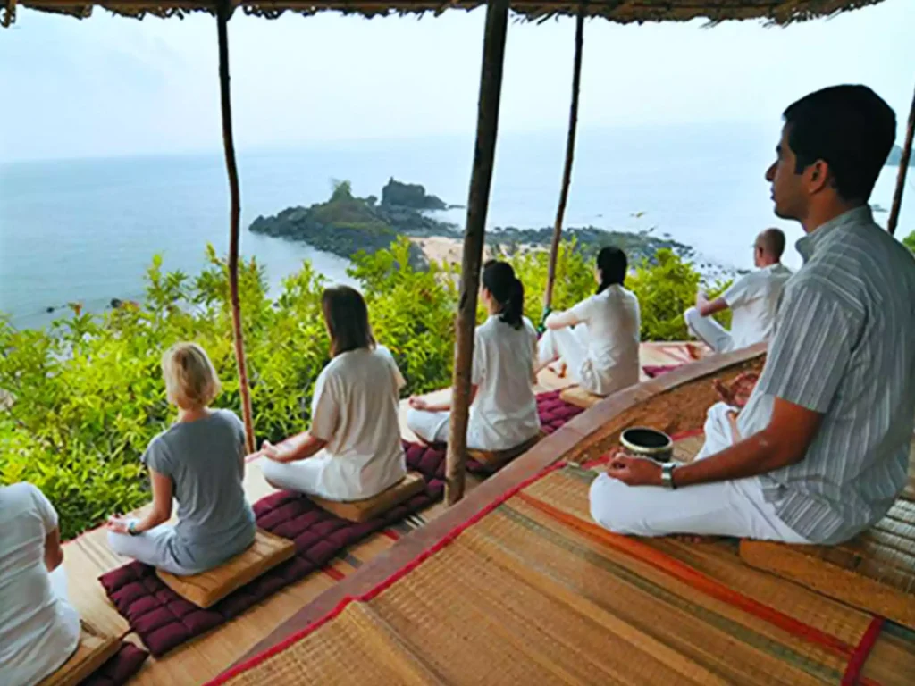 Sited by the beautiful Om Beach in Gokarna, SwaSwara is a spot for art, yoga, meditation, and Ayurvedic healing