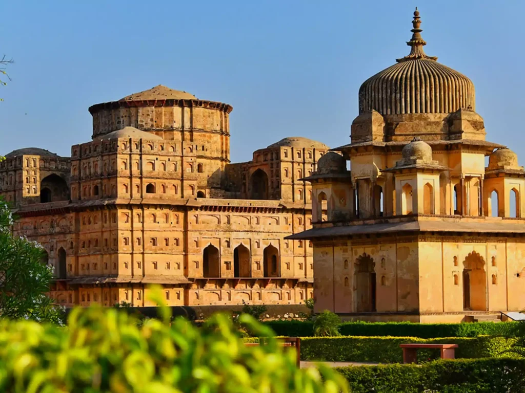 the cenotaphs of the Bundela dynasty, more popularly known as the Orchha chhatris.