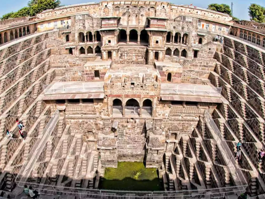 Chand Baori, or stepwell, is an incredible heritage stop, with thousands of symmetrical steps descending deep into the ground